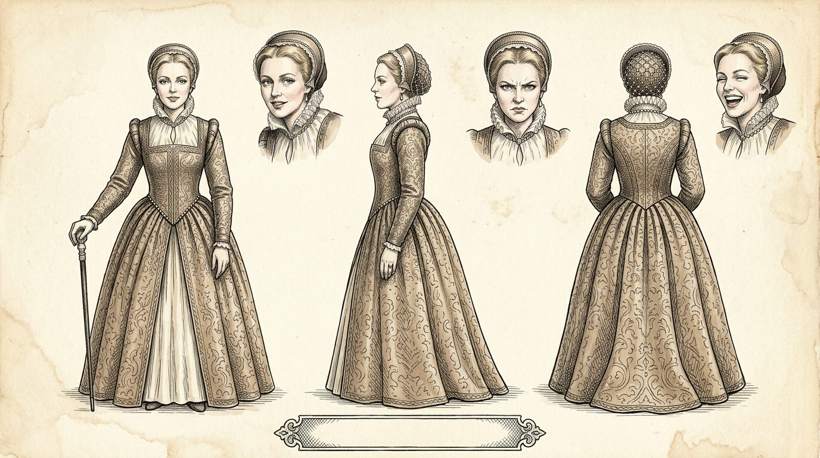 Front, side and back views