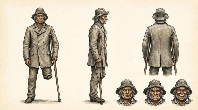 Front, side and back views