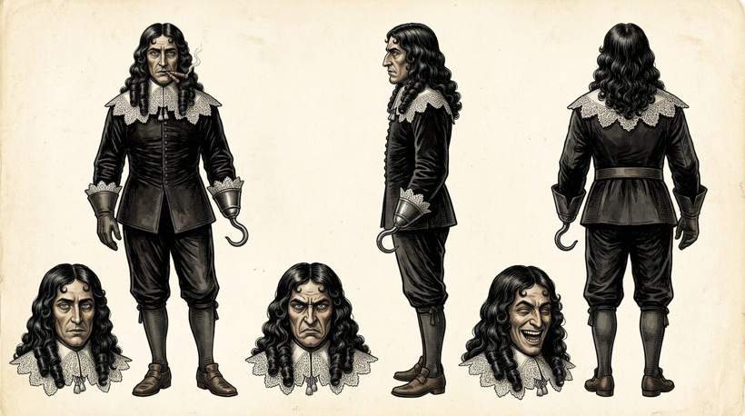 Front, side and back views