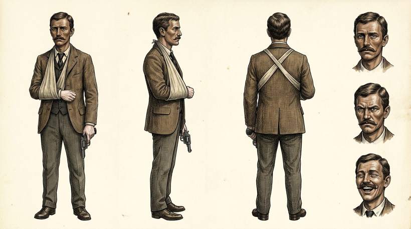Front, side and back views