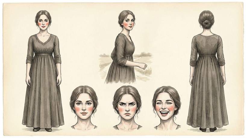 Front, side and back views