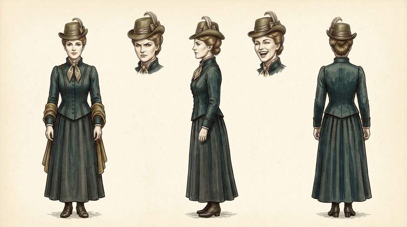 Front, side and back views