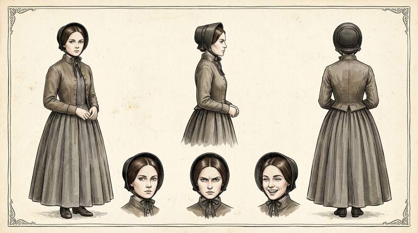 Front, side and back views
