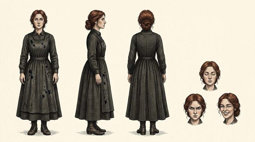 Front, side and back views