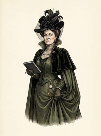 Lady Bracknell, drawn from the book