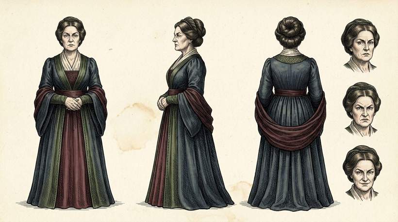 Front, side and back views