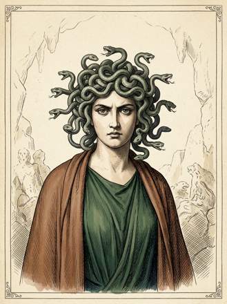 Medusa, drawn from the book