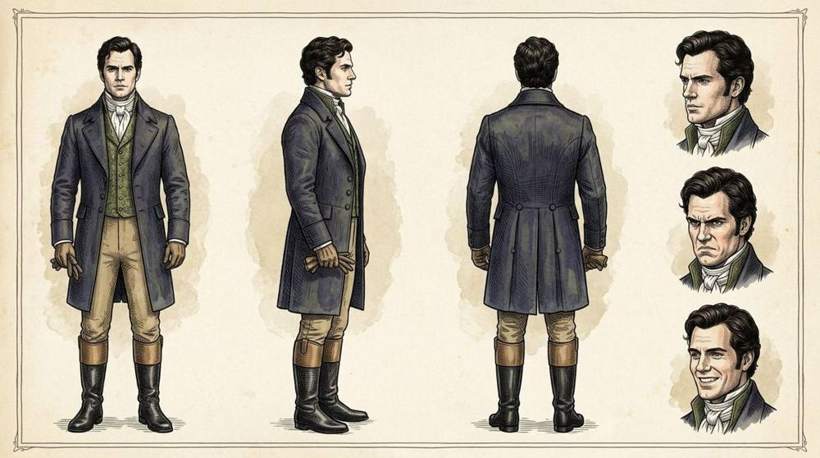 Front, side and back views