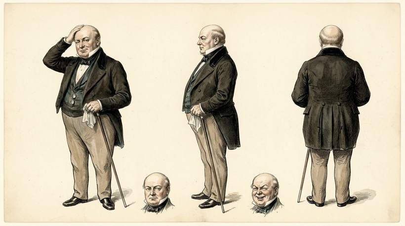 Front, side and back views