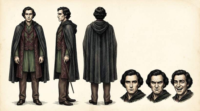 Front, side and back views