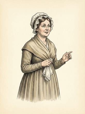 Mrs Bennet, drawn from the book