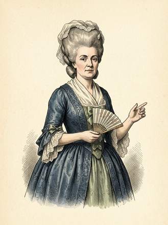 Mrs Malaprop, drawn from the book
