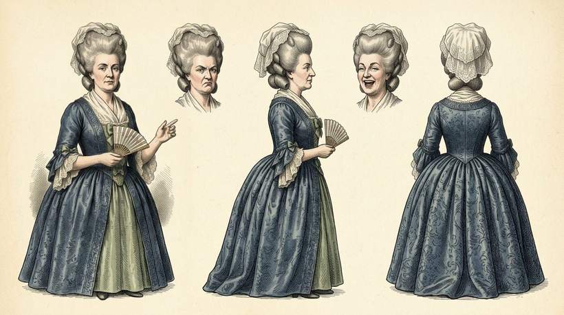 Front, side and back views