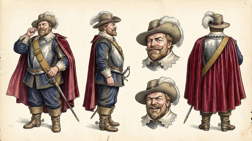 Front, side and back views