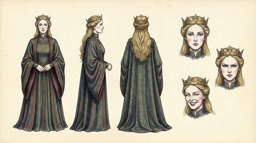 Front, side and back views