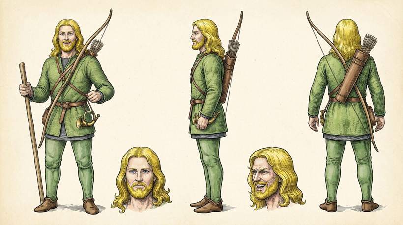 Front, side and back views