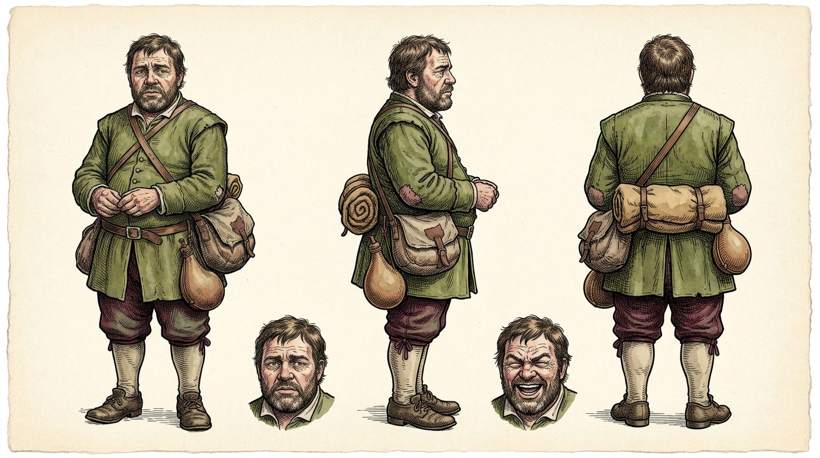 Front, side and back views
