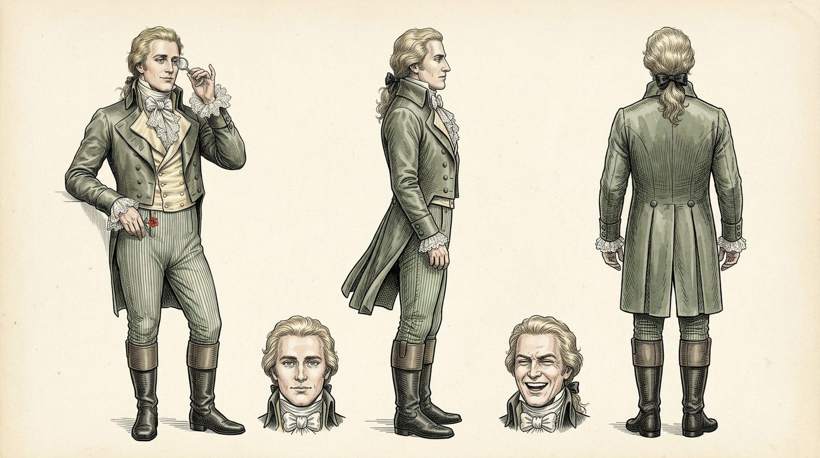 Front, side and back views