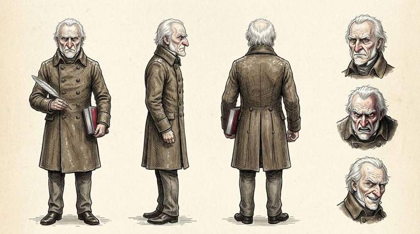Front, side and back views