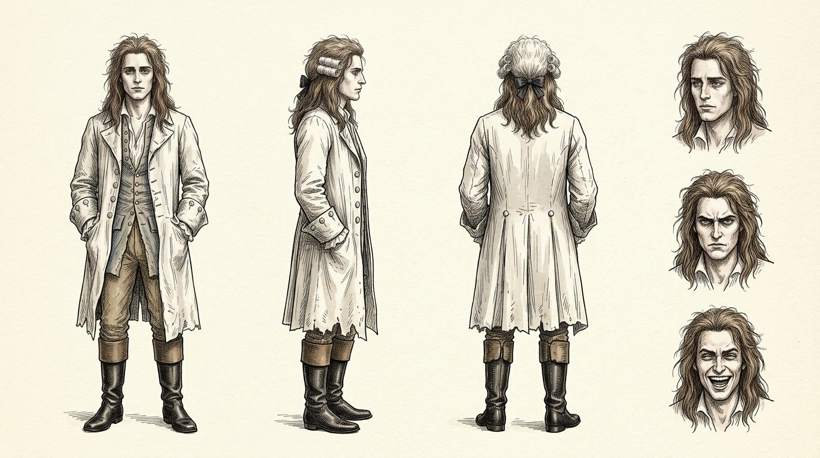 Front, side and back views