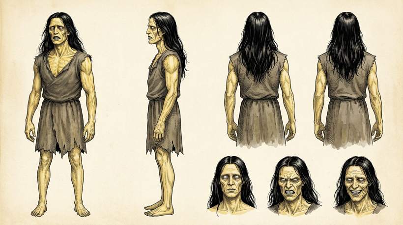 Front, side and back views