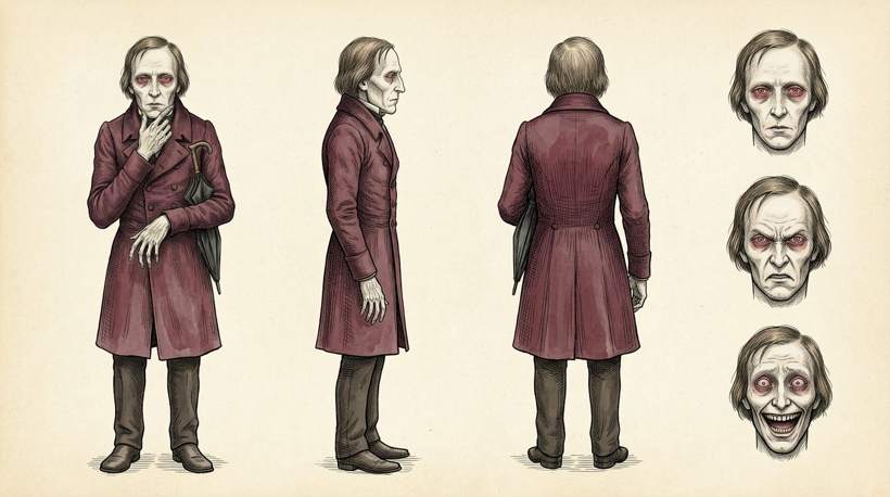 Front, side and back views